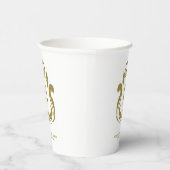Gouden Kam Monogram Papieren Bekers (Rechts)