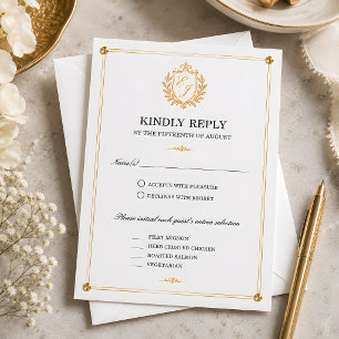Gouden Kam RSVP-kaart RSVP Kaartje