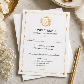 Gouden Kam RSVP-kaart RSVP Kaartje