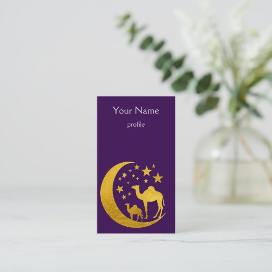 gouden kamelen visitekaartje (Staand voorkant)