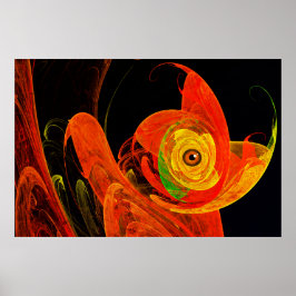 Gouden kameleon bij Dawn Fractal Art Poster