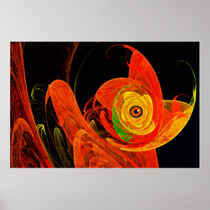 Gouden kameleon bij Dawn Fractal Art Poster