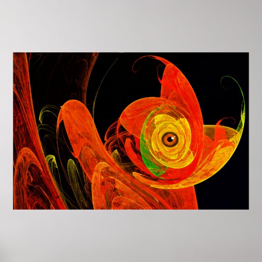 Gouden kameleon bij Dawn Fractal Art Poster (Voorkant)