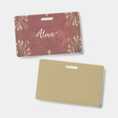 Gouden kamperfoelies -gepersonaliseerd badge (Voor- en achterkant)
