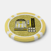 Gouden Kampioen Slots Casino Faux Glitter Pokerchips (Enkel)
