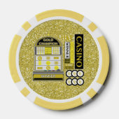 Gouden Kampioen Slots Casino Faux Glitter Pokerchips (Achterkant)