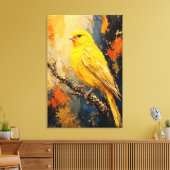 Gouden Kanarie Luxe Impasto Canvasprint Canvas Afdruk (Insitu (Woonkamer))