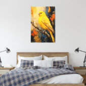 Gouden Kanarie Luxe Impasto Canvasprint Canvas Afdruk (Insitu (Slaapkamer))