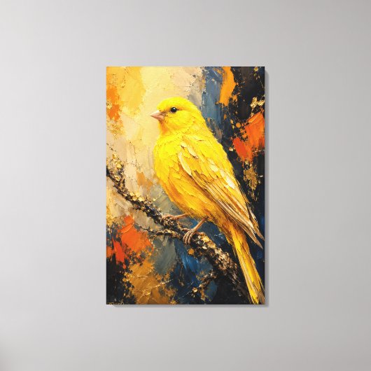 Gouden Kanarie Luxe Impasto Canvasprint Canvas Afdruk (Voorkant)