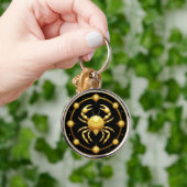 Gouden Kanker Kosmische Dierenriem Sleutelhanger (Hand)