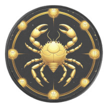 ♋ Gouden Kanker Kosmische Zodiak Hockeypuck Cadeau
