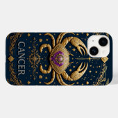 Gouden Kanker Zodiac Symbool op Donkere Achtergron Case-Mate iPhone Case (Achterkant (horizontaal))
