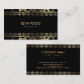 Gouden Kant & Bloemen Visitekaartje (Voorkant / Achterkant)