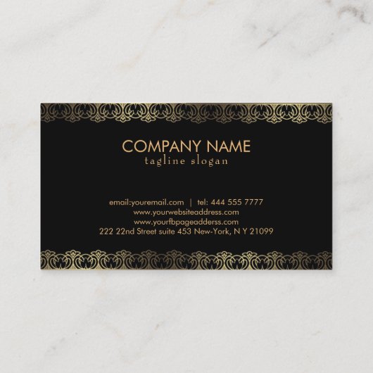 Gouden Kant & Bloemen Visitekaartje (Achterkant)