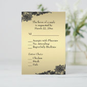 Gouden Kant Elegante RSVP met Menu (Staand voorkant)