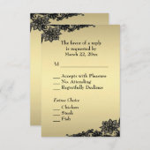 Gouden Kant Elegante RSVP met Menu (Voorkant / Achterkant)