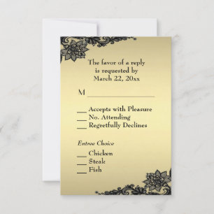 Gouden Kant Elegante RSVP met Menu