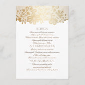 Gouden kant Elegante Witte Trouwinformatie Informatiekaartje (Voorkant)