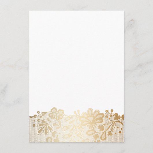 Gouden kant Elegante Witte Trouwinformatie Informatiekaartje (Achterkant)