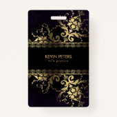 Gouden kant en bloemen badge (Achterkant)