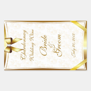 Gouden kant en gouden bruiloft wijnlabel Sticker