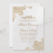 Gouden Kant Islamitische Mehndi ceremonie Kaart (Voorkant)
