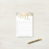 Gouden kant & lijst typografie post-it® notes (Op bureau)