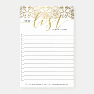 Gouden kant & lijst typografie post-it® notes
