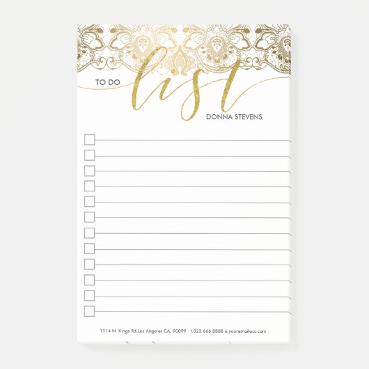 Gouden kant & lijst typografie post-it® notes (Voorkant)