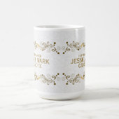 Gouden kant met witte damast koffiemok (Center)