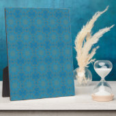 Gouden kant op blauw fotoplaat (Zijkant)