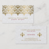  gouden kant op het witte pleister visitekaartje (Voorkant / Achterkant)