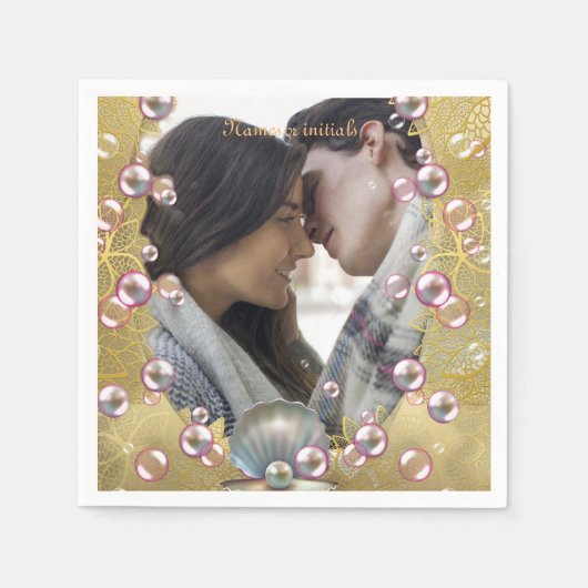 Gouden Kant & Parels Servet (Voorkant)