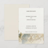 Gouden Kant Save The Date Kaart (Voorkant / Achterkant)