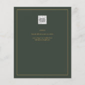 Gouden kant smaragdgroene baby shower flyer (Achterkant)