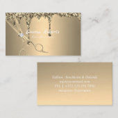 Gouden kapper Gradient Glitter Modern Visitekaartje (Voorkant / Achterkant)