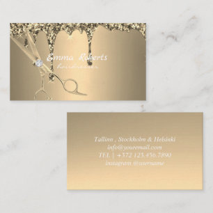 Gouden kapper Gradient Glitter Modern Visitekaartje