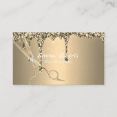 Gouden kapper Gradient Glitter Modern Visitekaartje (Voorkant)