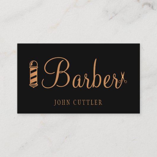 Gouden kapper schaar paal kapper shop professional visitekaartje (Voorkant)