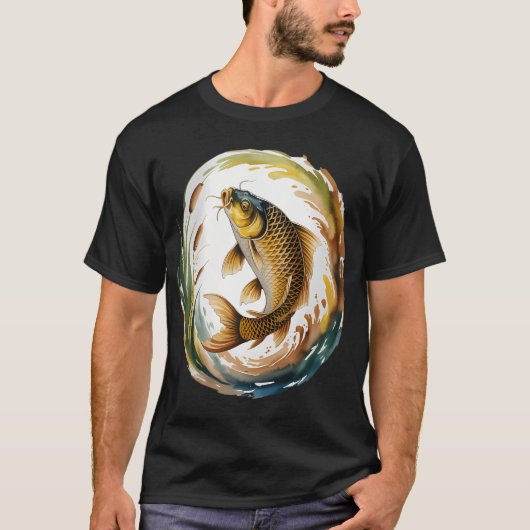 Gouden Karper Sereniteit – Gouden Karper in Rust T-shirt (Voorkant)