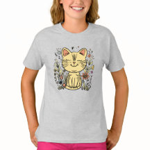 gouden kat | Elegant Cat Art T-shirt