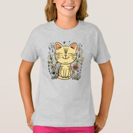 gouden kat | Elegant Cat Art T-shirt