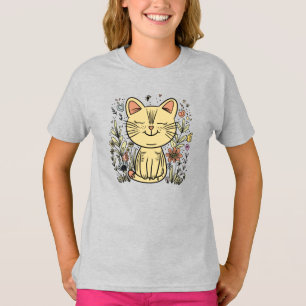 gouden kat   Elegant Cat Art T-shirt