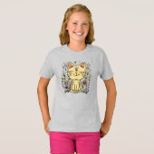 gouden kat | Elegant Cat Art T-shirt (Voorkant volledig)