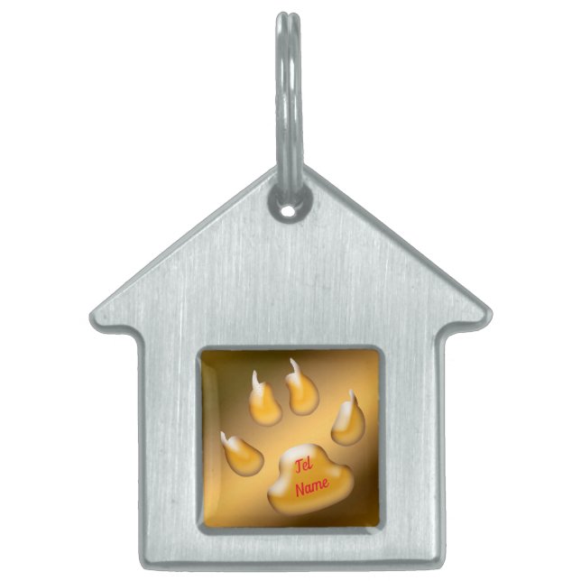 Gouden Kat Huisdieren Naamplaatje (Voorkant)