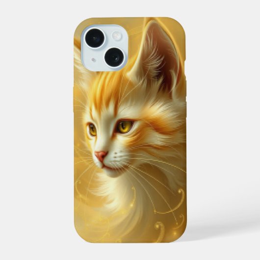 Gouden kat  iPhone 15 case (Achterkant)