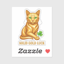 Gouden Kat Met Smaragdgroene Ogen Luxe Geluk Sticker
