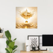Gouden Kathedraal Vloeibare Splash Poster (Thuiskantoor)