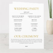 Gouden Katholieke Mis Trouwprogramma Kaart (Achterkant)