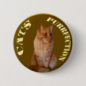 Gouden kattenmunten met gemberkat, ronde button 5,7 cm (Voorkant)